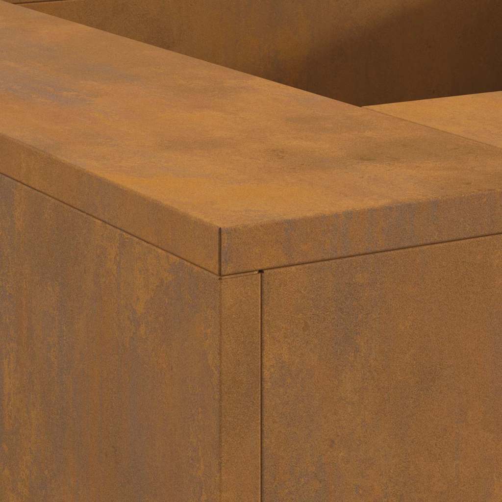 Focolare-Stufa-Camino Marrone 80 x 80 x 40 cm acciaio corten 969636