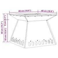 Focolare Nero 48 x 48 x 40 cm Acciaio laminato a freddo 858922