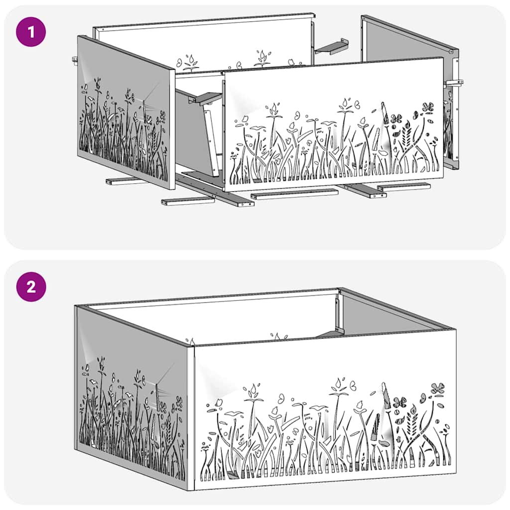 Focolare Nero 60 x 60 x 30 cm Acciaio laminato a freddo 858926