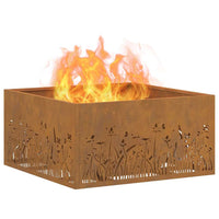 Focolare Marrone 60 x 60 x 30 cm acciaio corten 858927