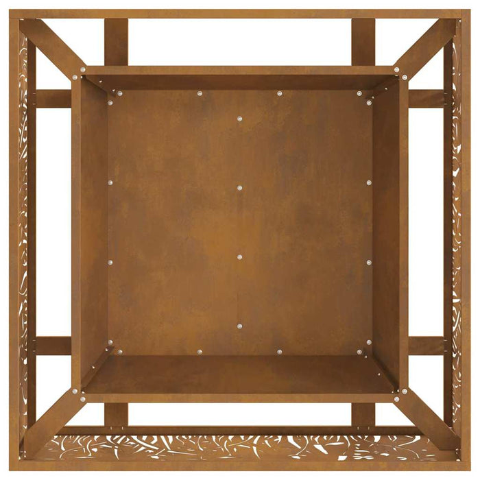 Focolare Marrone 80 x 80 x 30 cm acciaio corten 858929