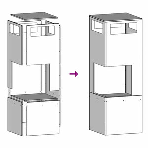 Focolare Nero 35 x 35 x 100 cm Acciaio laminato a freddo 858930