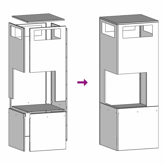 Focolare Nero 35 x 35 x 100 cm Acciaio laminato a freddo 858930