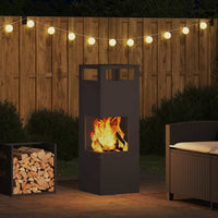 Focolare Nero 35 x 35 x 100 cm Acciaio laminato a freddo 858930