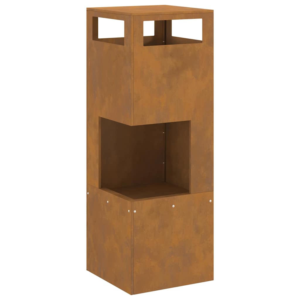 Focolare Marrone 35 x 35 x 100 cm acciaio corten 858931