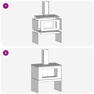 Focolare Nero 60 x 40 x 96 cm Acciaio laminato a freddo 858934
