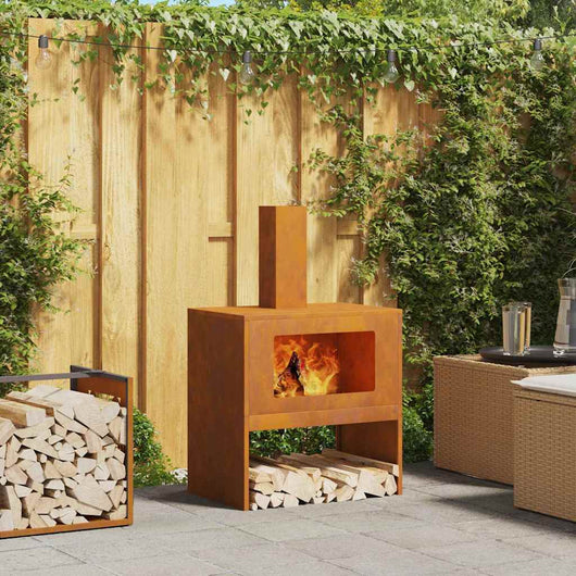 Focolare Marrone 60 x 40 x 96 cm acciaio corten 858935