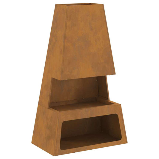 Focolare-Stufa-Camino Marrone 60 x 35 x 100 cm Acciaio