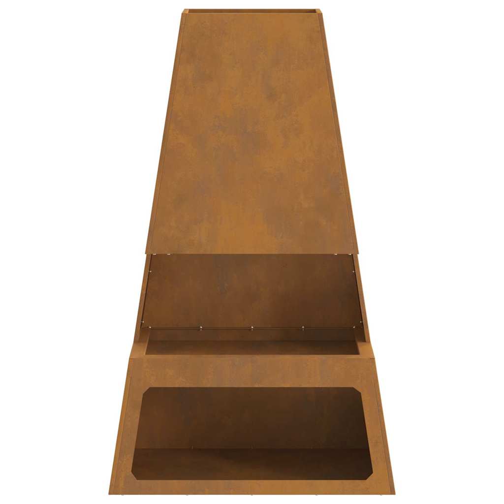 Focolare Marrone 60 x 35 x 100 cm acciaio corten 858939
