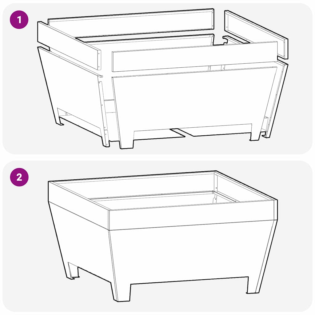 Focolare Nero 50 x 50 x 38 cm Acciaio laminato a freddo 858942