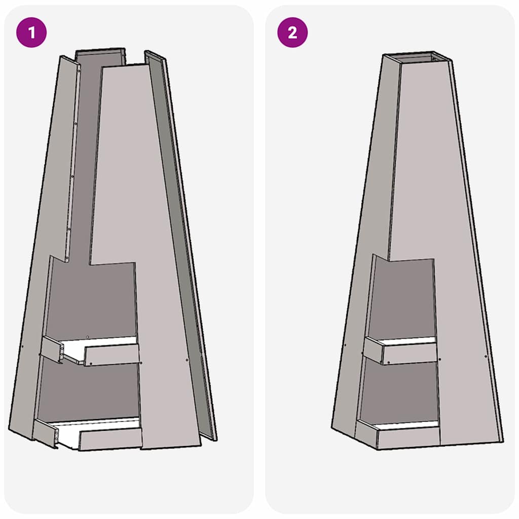 Focolare Nero 35 x 35 x 100 cm Acciaio laminato a freddo 858946