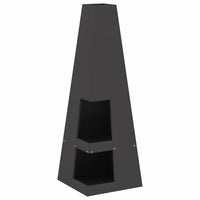 Focolare-Stufa-Camino Nero 35 x 35 x 100 cm Acciaio 353185