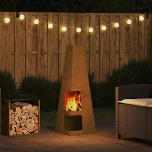 Focolare-Stufa-Camino Marrone 35 x 35 x 100 cm Acciaio 353085