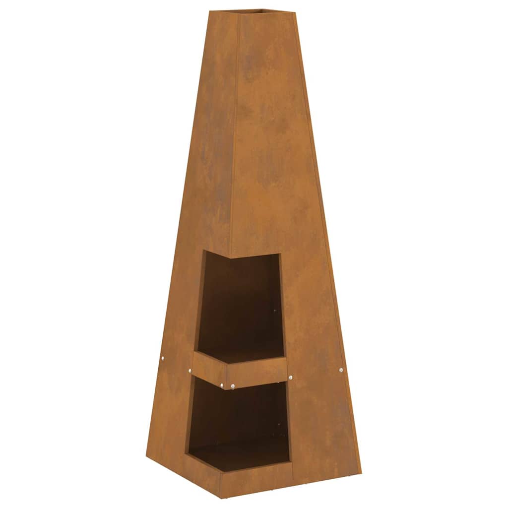 Focolare-Stufa-Camino Marrone 35 x 35 x 100 cm Acciaio 353085