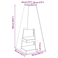 Focolare Nero 50 x 50 x 100 cm Acciaio laminato a freddo 858948