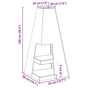Focolare Nero 50 x 50 x 100 cm Acciaio laminato a freddo 858948