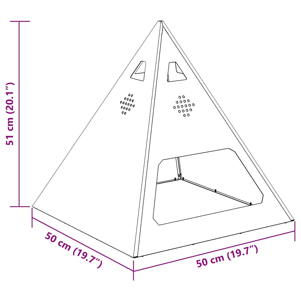 Focolare-Stufa-Camino Nero 50 x 50 x 51 cm Acciaio