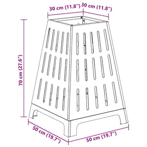 Focolare Nero 50 x 50 x 70 cm Acciaio laminato a freddo 858958