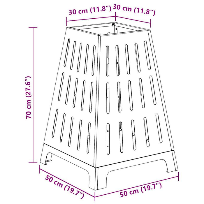 Focolare Nero 50 x 50 x 70 cm Acciaio laminato a freddo 858958