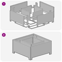 Focolare Nero 60 x 60 x 30 cm Acciaio laminato a freddo 858962