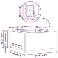 Focolare Nero 80 x 80 x 40 cm Acciaio laminato a freddo 858964