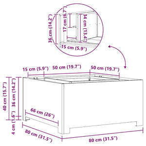 Focolare Nero 80 x 80 x 40 cm Acciaio laminato a freddo 858964