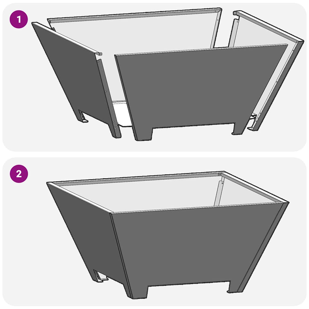 Focolare Nero 60 x 60 x 30 cm Acciaio laminato a freddo 858966