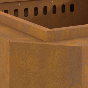 Focolare Marrone 58 x 58 x 51 cm acciaio corten 858975