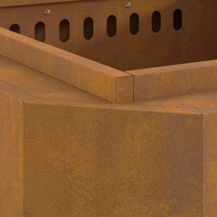 Focolare Marrone 58 x 58 x 51 cm acciaio corten 858975