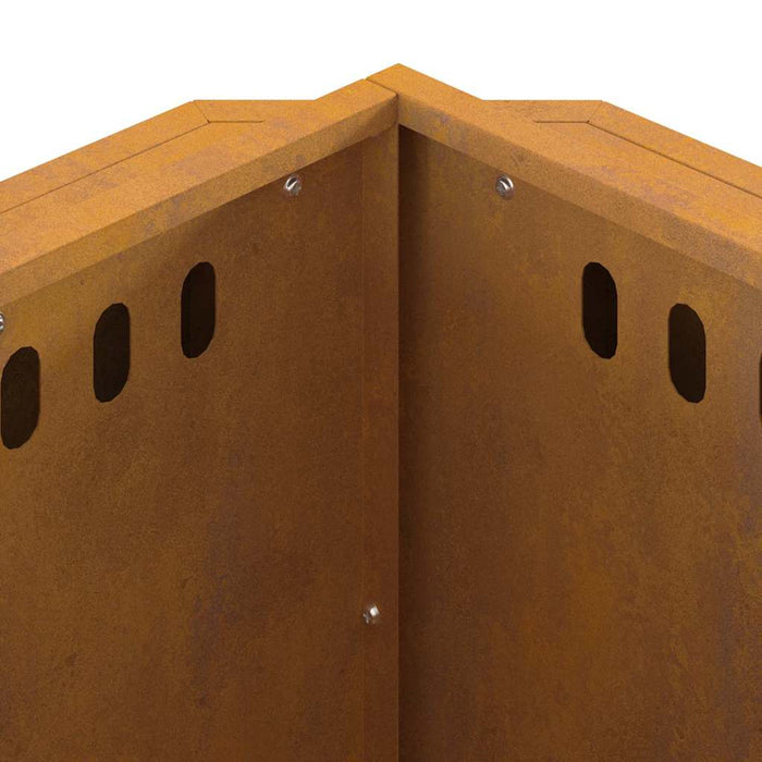 Focolare Marrone 58 x 58 x 51 cm acciaio corten 858975