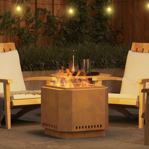 Focolare Marrone 58 x 58 x 51 cm acciaio corten 858975