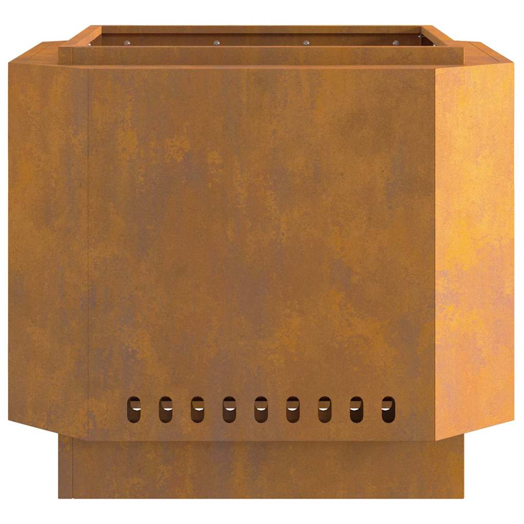 Focolare Marrone 58 x 58 x 51 cm acciaio corten 858975