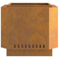 Focolare Marrone 58 x 58 x 51 cm acciaio corten 858975