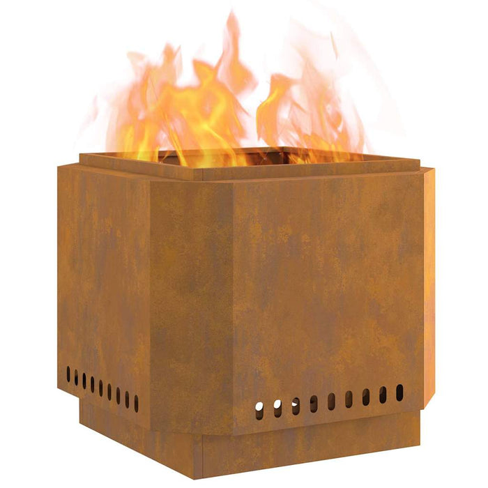 Focolare Marrone 58 x 58 x 51 cm acciaio corten 858975