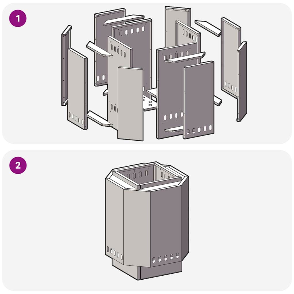 Focolare Nero 48 x 48 x 51 cm Acciaio laminato a freddo 858976