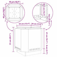 Focolare Nero 48 x 48 x 51 cm Acciaio laminato a freddo 858976