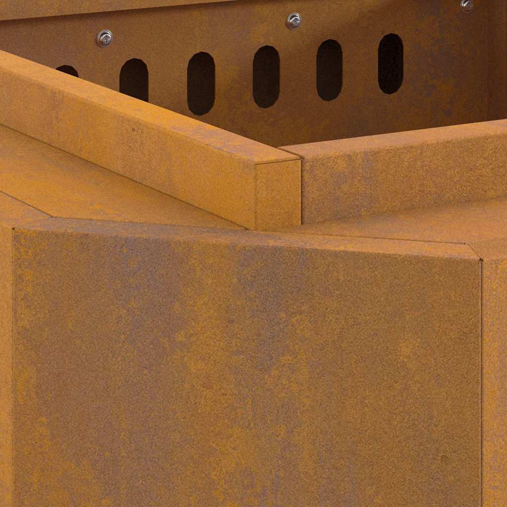 Focolare Marrone 48 x 48 x 51 cm acciaio corten 858977