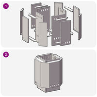 Focolare Nero 38 x 38 x 51 cm Acciaio laminato a freddo 858978