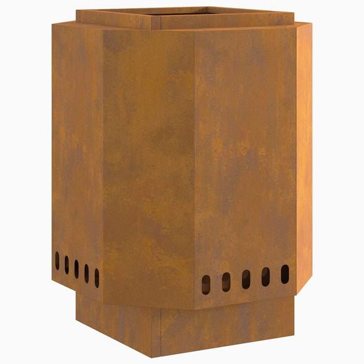 Focolare Marrone 38 x 38 x 51 cm acciaio corten 858979
