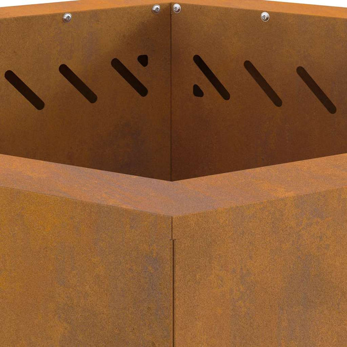 Focolare Marrone 58 x 58 x 51 cm acciaio corten 858981
