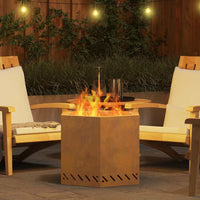 Focolare Marrone 58 x 58 x 51 cm acciaio corten 858981