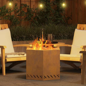 Focolare Marrone 58 x 58 x 51 cm acciaio corten 858981