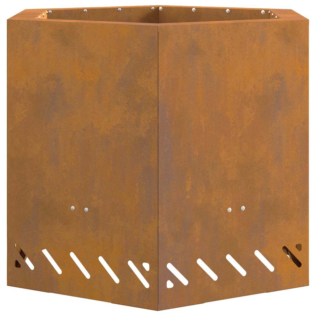 Focolare Marrone 58 x 58 x 51 cm acciaio corten 858981