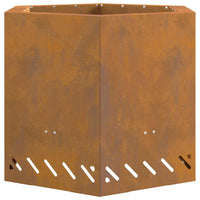Focolare Marrone 58 x 58 x 51 cm acciaio corten 858981