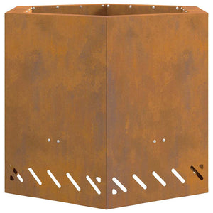 Focolare Marrone 58 x 58 x 51 cm acciaio corten 858981