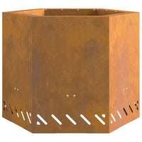 Focolare Marrone 58 x 58 x 51 cm acciaio corten 858981