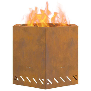 Focolare Marrone 58 x 58 x 51 cm acciaio corten 858981