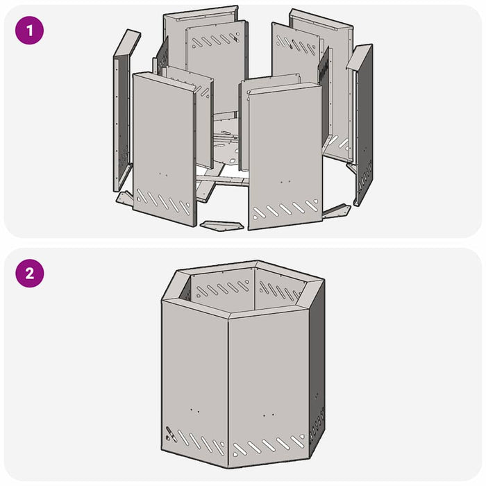 Focolare Nero 48 x 48 x 51 cm Acciaio laminato a freddo 858982