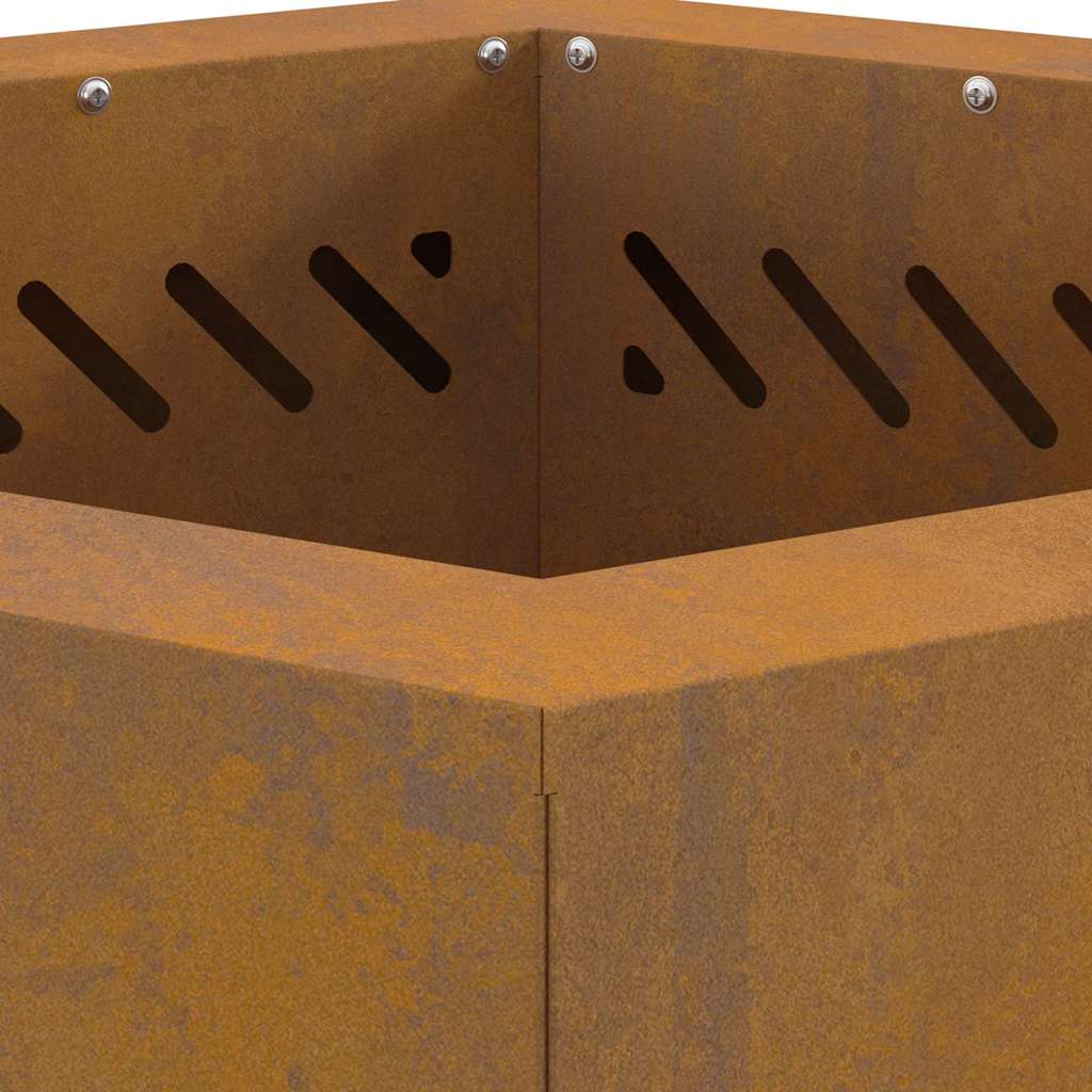 Focolare Marrone 48 x 48 x 51 cm acciaio corten 858983