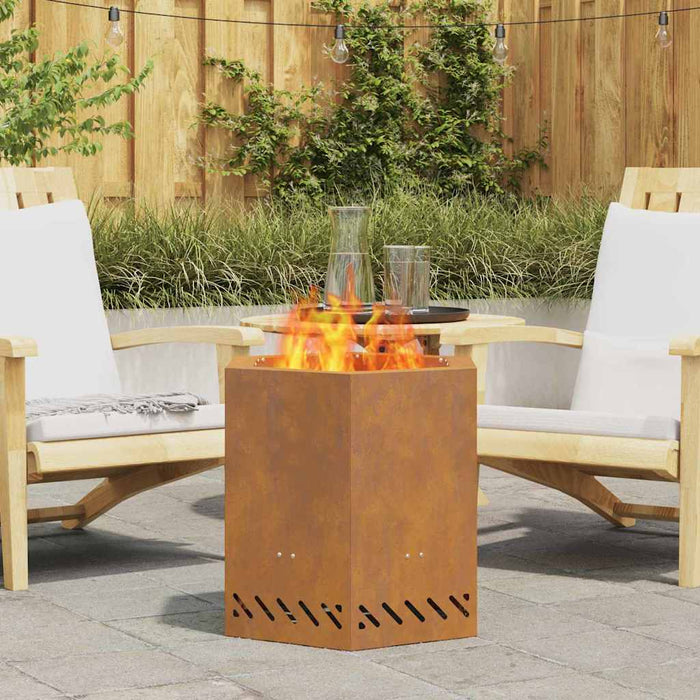 Focolare Marrone 48 x 48 x 51 cm acciaio corten 858983